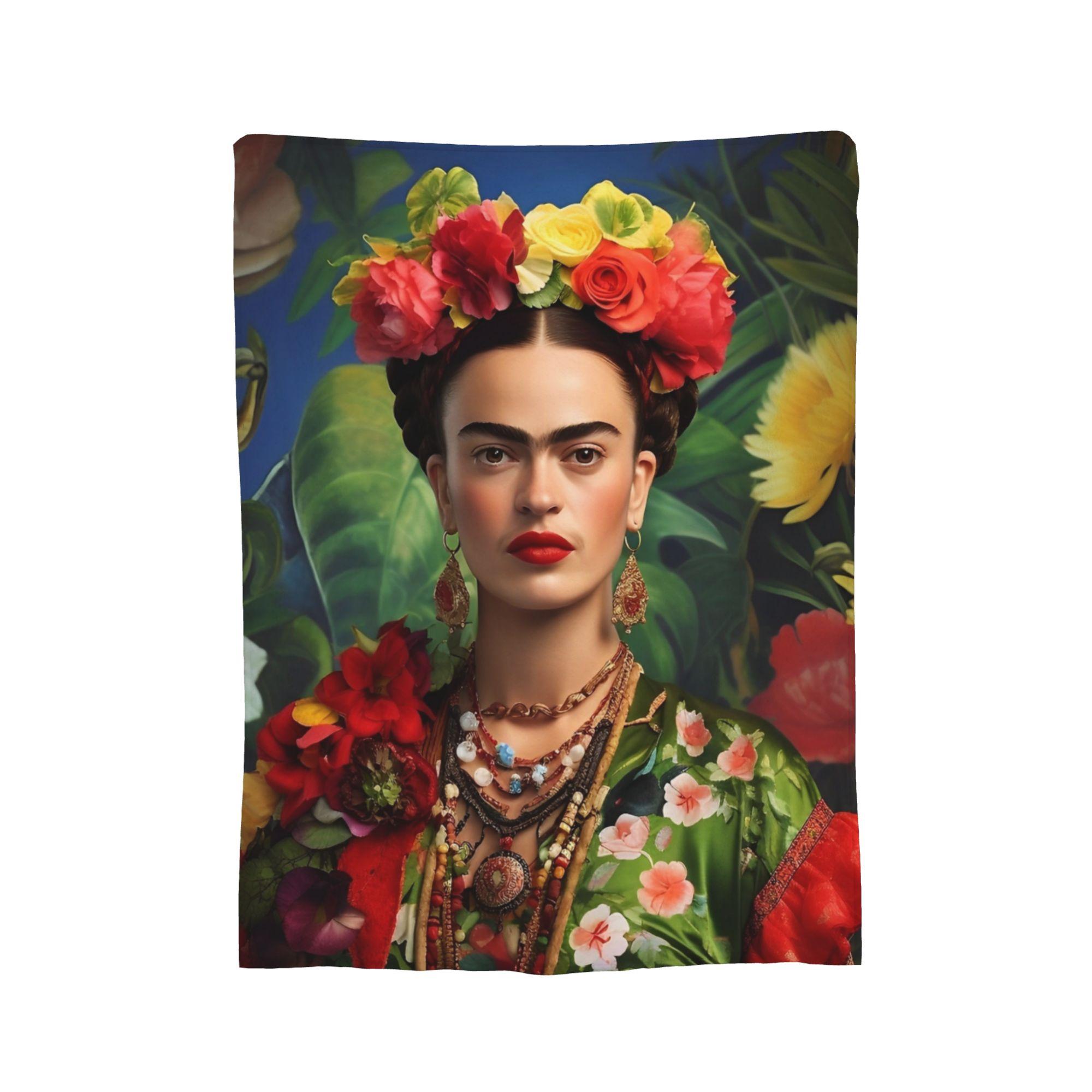 

F-Фріда Кало Дизайн Покривало Фланелевий Плед Літня Кондиціонована Декорація М який Теплий Покривало, 50x60in