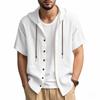 Camisa Ligera Transpirable de Manga Corta con Capucha Holgada para Hombre