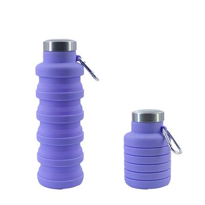 Foldable Silicone Water Bottle Collapsible Drink Bottle for Travel Gym Camping Hiking Portable Sports Bottle with Carabiner