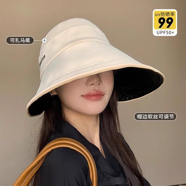 Large brim sunscreen hat women's summer 2025 foldable UV protection thin breathable sunshade sun hat