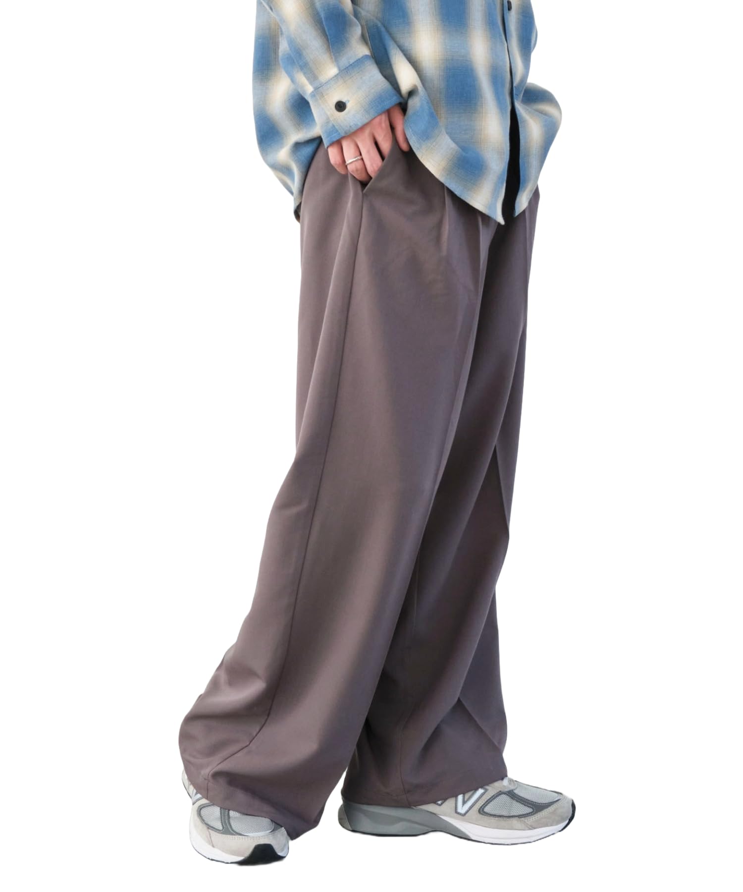 

WEGO Unisex Baggy Baggy Casual Korean Relaxed Size Dark Gray Men s Slacks, Wide-Leg Pants, Pants, Style, Fit, Gift, Year-Round, Spring, Summer,