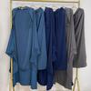 Loriya 2023 Solid Color Streetwear Swing Robe Dress Set - LR618