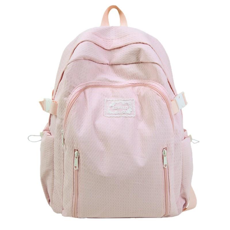 Summer New Water Canvas Bag Literary Japanese Female Lazy Wind Small Backpack Simple Solid Color Female Backpack