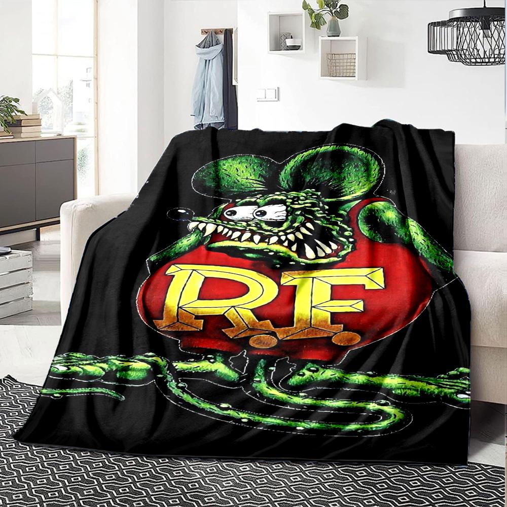 1pc Rat Fink Throw Blanket Soft Flannel, Cozy All Season Polyester Perfect for Home, Office