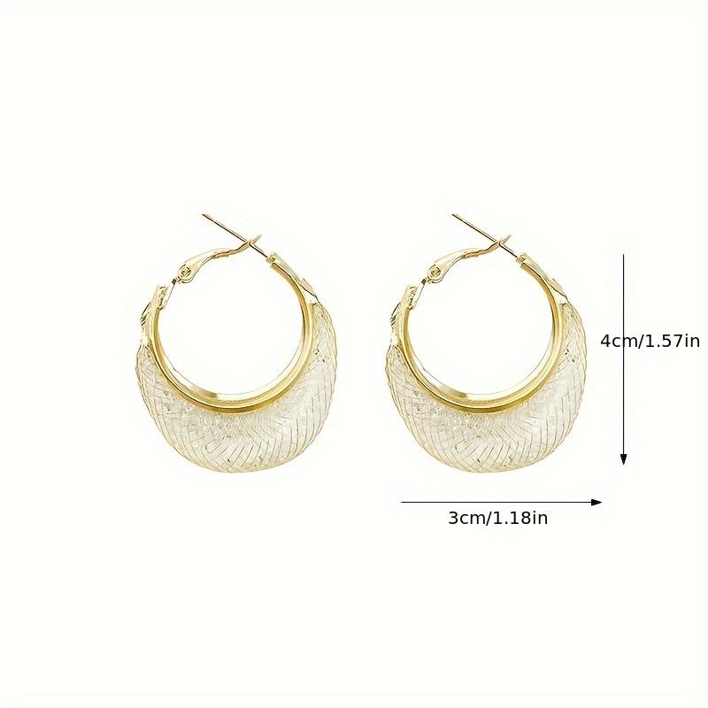 Sparkling Mesh Hoop Earrings Women, Rhinestone Wrapped Dangle Earrings, Light Luxury High End Design, Daily Versatile Gift