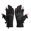 Cycling Gloves Men's Winter Zipper Touch Screen Windproof and Warm Waterproof Cycling Sports Plus Fleece Ski Gloves Adjustable