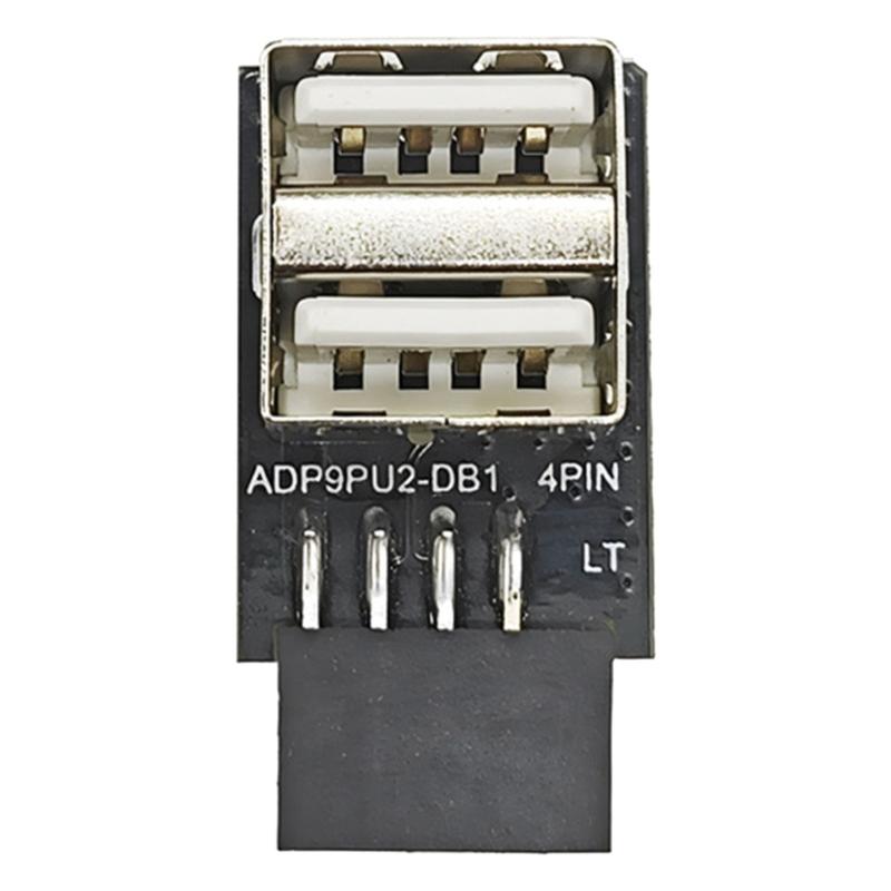 

9 Pin to 2 Port USB Adapter Connector PC Internal Motherboard 9 Pin to USB 2.0 Female Converter for Desktop Computer 1