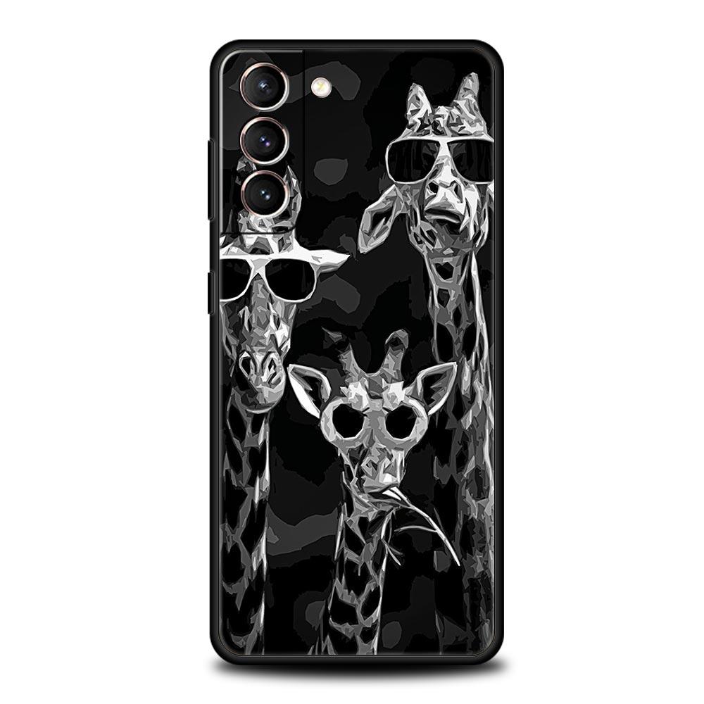 Animals Horse Deer Giant Panda Phone Case For Samsung Galaxy S23 S22 S21 S20 FE Ultra 5G S10 S10E S9 S8 Plus 10 20 Soft Cover