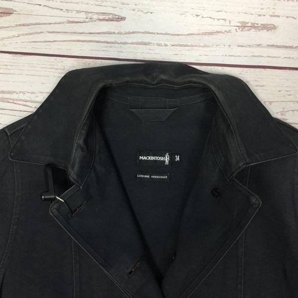 Special Price / Made in Scotland Mackintosh Rubber Coated Balmacaan Coat Black XS-S(USED)