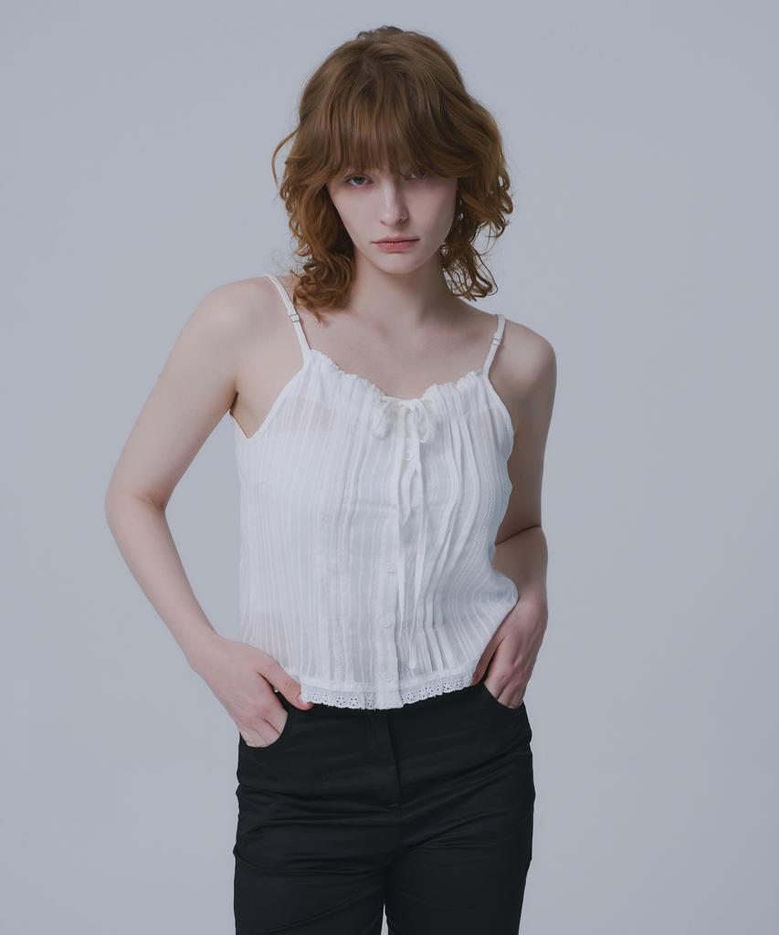 WAARFORWOMAN Ws-10 Lace Sleeveless Blouse_White