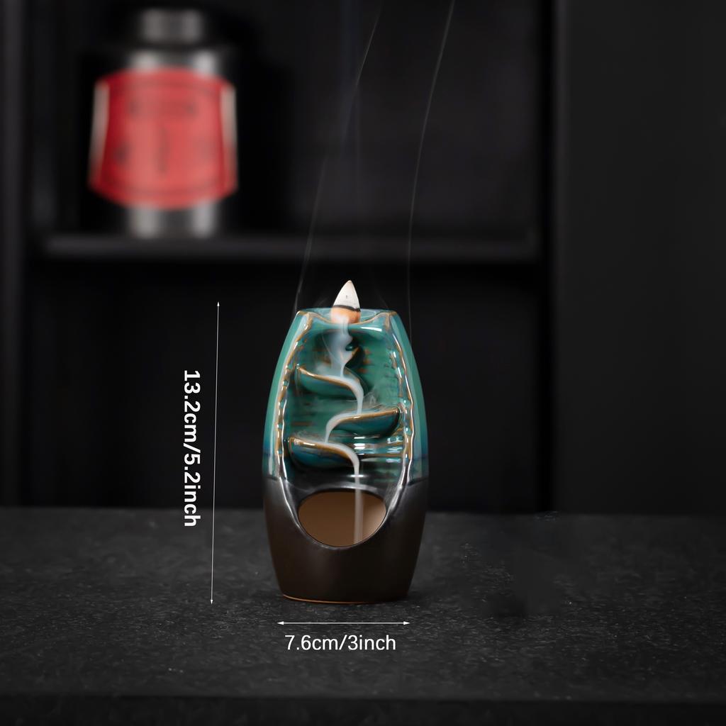 1pc Waterfall Ceramic Incense Holder for Aromatherapy and Home Decor