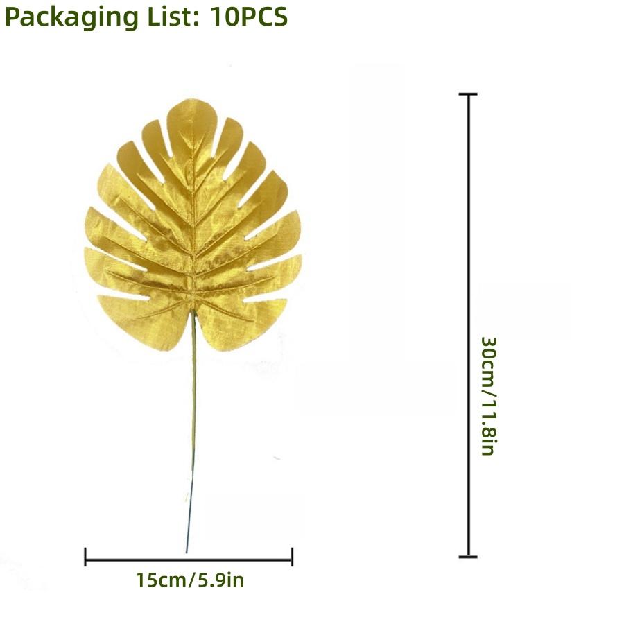 10/56pcs Tropical Palm Leaves Set - Artificial Safari Jungle Leaf Decorations with Stems for Party Home Accents