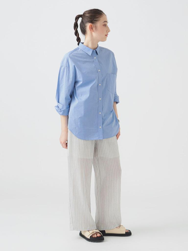 B:MING LIFE STORE by BEAMS Sheer Striped Pants (Sizes S-M) Women's Charcoal Gray