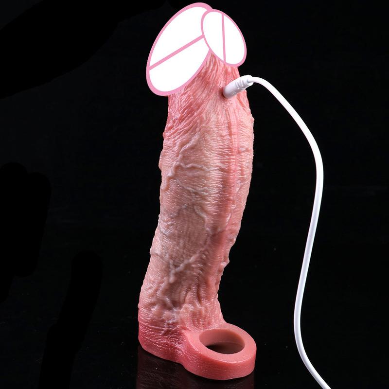 SXXY Skin Feeling Wireless Control Vibrating Penis Sleeve Cock Ring Girth Increase Sheath Extender Vaginal Anal G-Spot