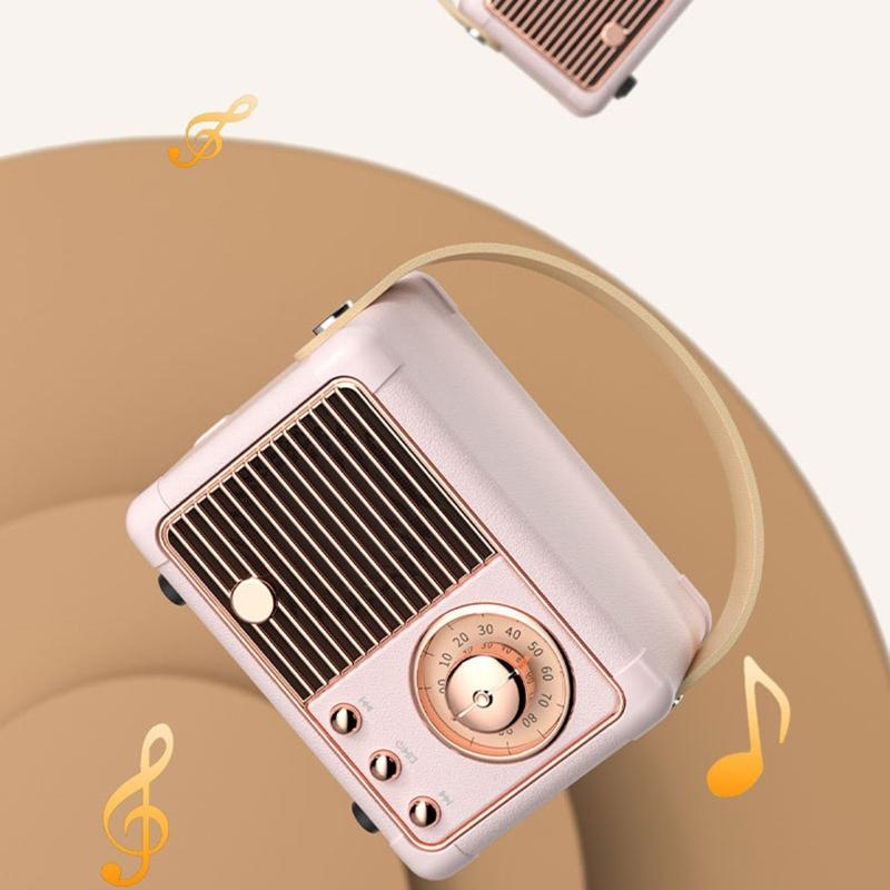 Retro Bluetooth-compatible Radio with Built-in Speaker 2CH HM11 Portable Music Player Elegant & Vintage for Home