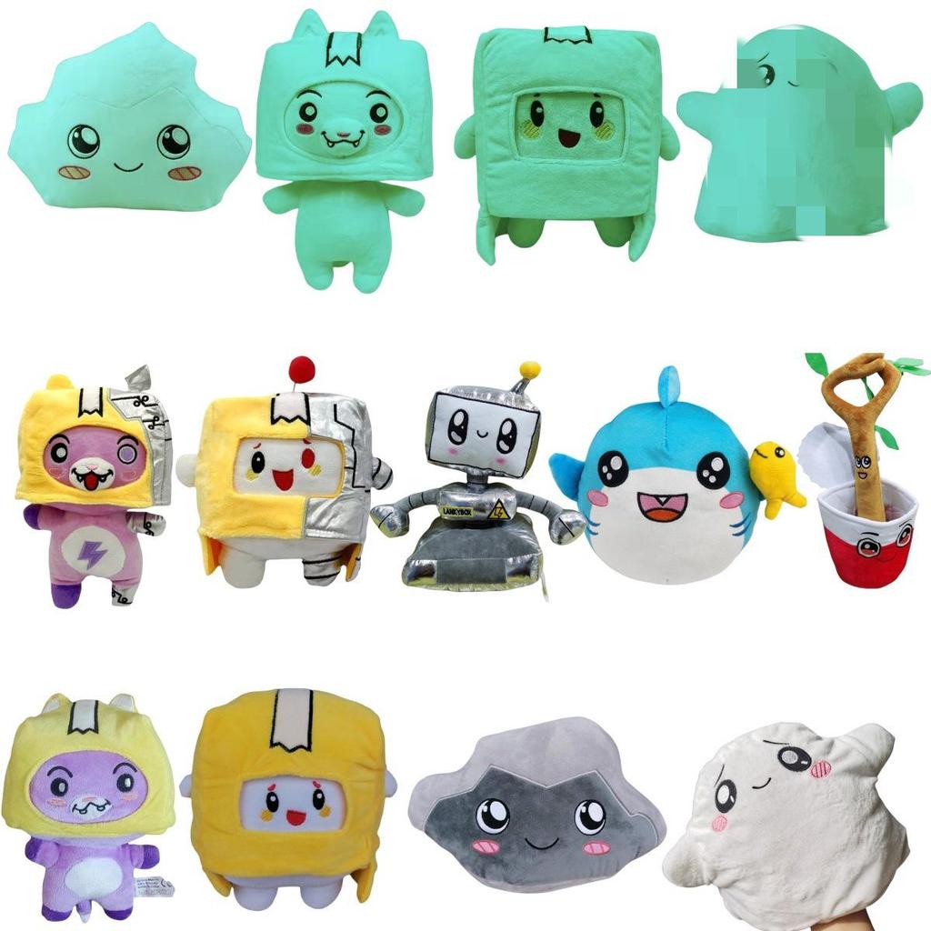 Cross-border Lankybox Plush Toy: Little Man Fox Stone Cloud Cardboard Box Plushie Pillow