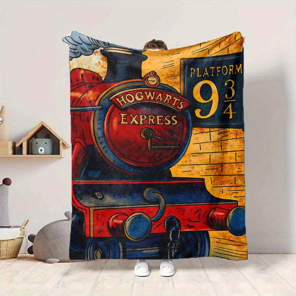 1pc Harry Potter Flannel Throw Blanket - HD Printed Lightweight Soft Warm All-Season Blanket for Sofa, Bed, Travel, Camping 057