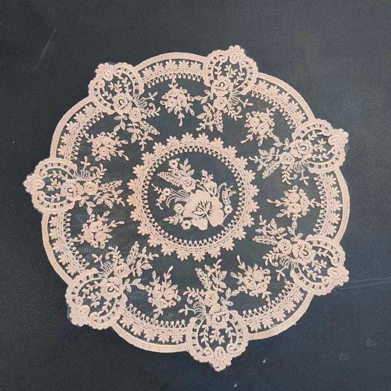 33/40/60cm Europe Retro Style Table Mat Beautiful Pattern Romantic Exquisite Embroidery Lace Coffee Cups Mat Vase Table Lamp Pad