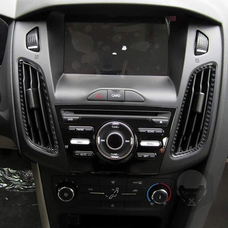 For Ford Focus SE RS ST Ecoboost 2015-2018 Real Carbon Fiber Stickers Central Air Outlet Panel Car Accessories Ide Decorative