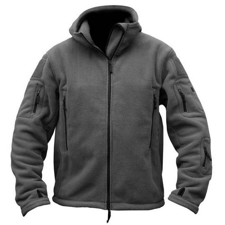 Men's Warm Tactical Fleece Hoodie Jacket Military Polar Thermal Outerwear for Hiking Outdoor
