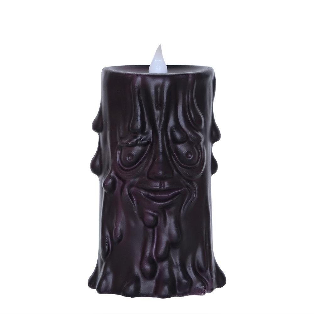 LED Halloween Candle Lamp with Pumpkin, Tree, Demon, and Ghost Decorations - Small Night Light