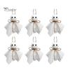 Halloween Branch Hanging Ornaments Ghost Ornament, 4 Inch Small Doll Decoration with Jute Rope, Fabric Yard Decor Farmhouse Rustic Cloth for