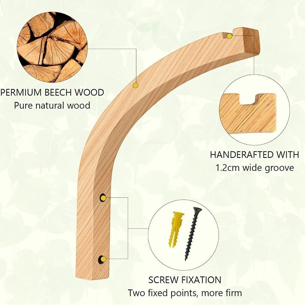 2PCS Wall Mounted Wooden Plant Hanger Farmhouse Style Hanging Flower Pot Hook  Indoor Outdoor