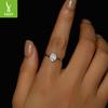 Bright Beauty One Carat Mozzarella Diamond Ring Wedding Ring, Light Luxury Temperament S925 Sterling Silver Ring