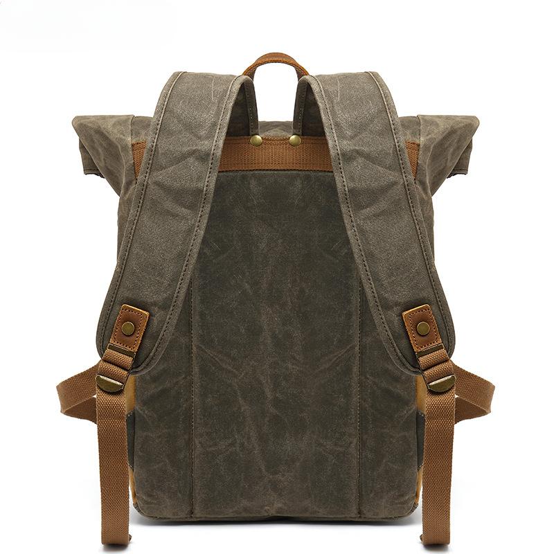 Backpack Retro Men's Travel Backpack Travel Student Bag Outdoor Oil Wax Waterproof Canvas