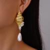 Metallic Imitation Conch Drop Earrings Exaggerated High-end Earrings for Women
