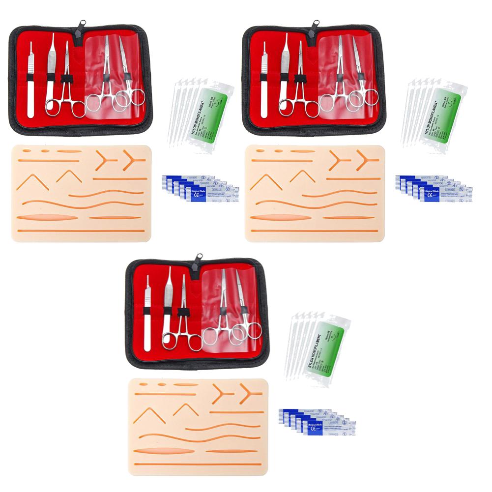 1-4Set Medical Students Suture Practice Kit Surgical Training with Skin Pad Model Tool Set Educational Teaching Equipment
