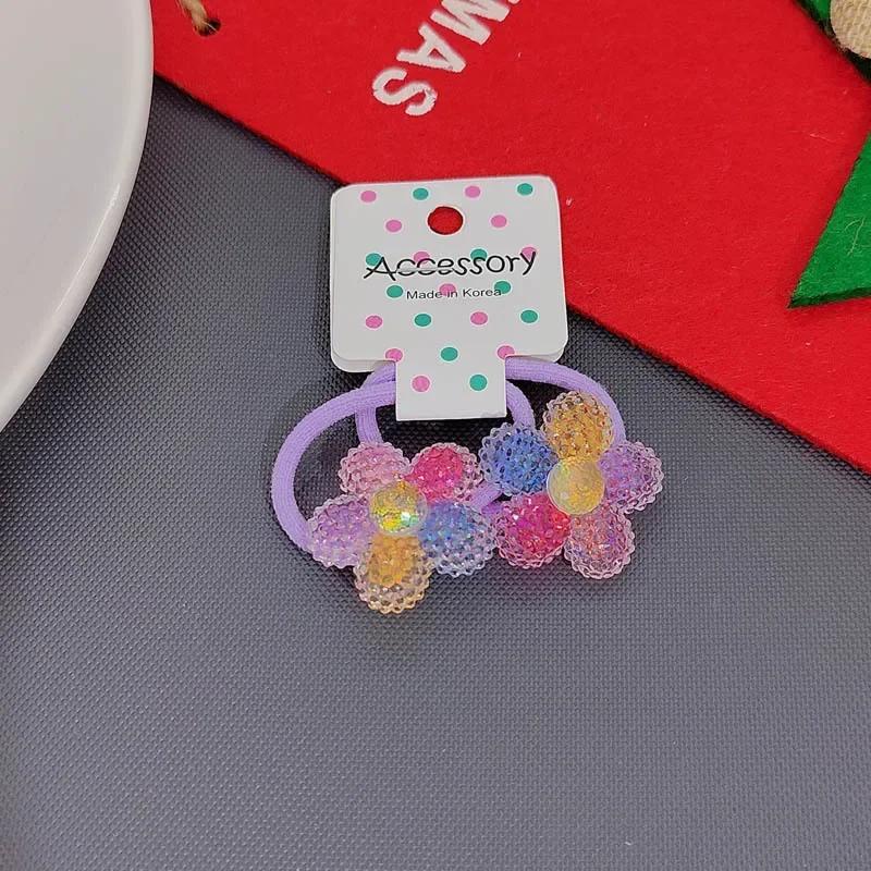 Koreanische Kinder Pailletten Floral Elastische Haarbänder Gummiband Haargummi Prinzessin Kawaii Haarseil Kopfbedeckung Mädchen Haarschmuck