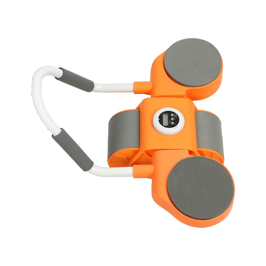 Automatic Rebound Abdominal Exercise Roller with Timer Orange Double Wheel Abdominal Roller for Home Gyms