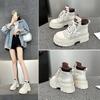 Summer Hollow Breathable Cool Boots Women's Genuine Leather Perforated Martin Boots with Increased Height Inside Casual Short Boots