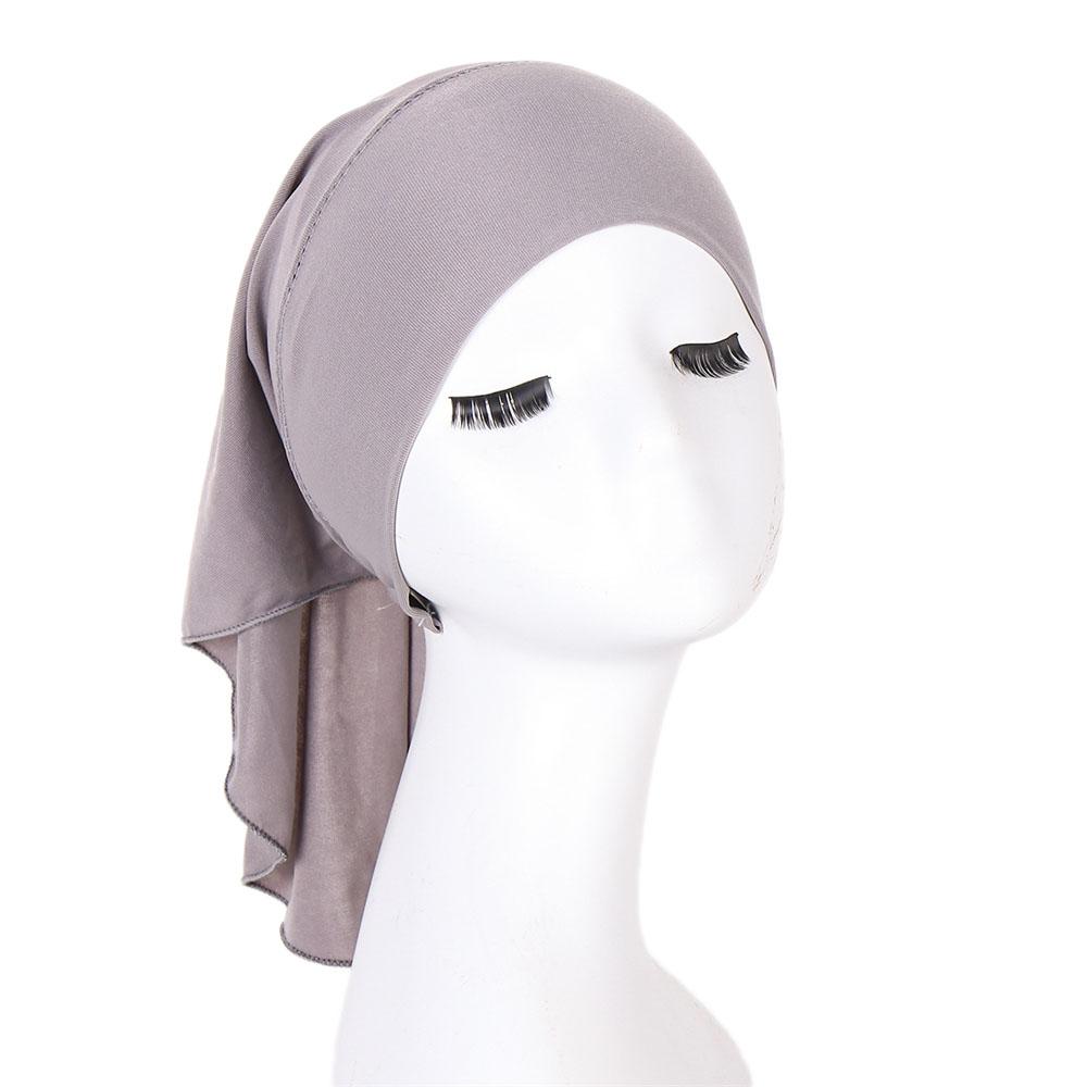 Soft Women Inner Hijab Caps Muslim Stretch Turban Cap Solid Islamic Underscarf Bonnet Female Headband Tube Cap Turbante Mujer