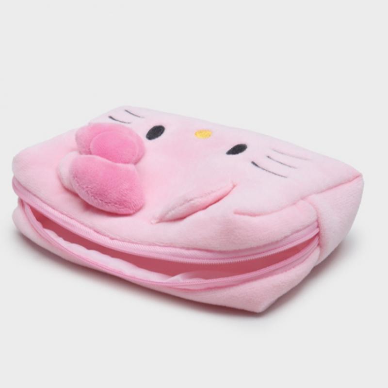Daiso Hello Kitty Face Plush Pouch