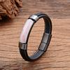 Natural Hematite Pink Crystal Tiger Eye Stone Bracelets Men's Jewelry Braided Leather Handmade Male Bangles New In