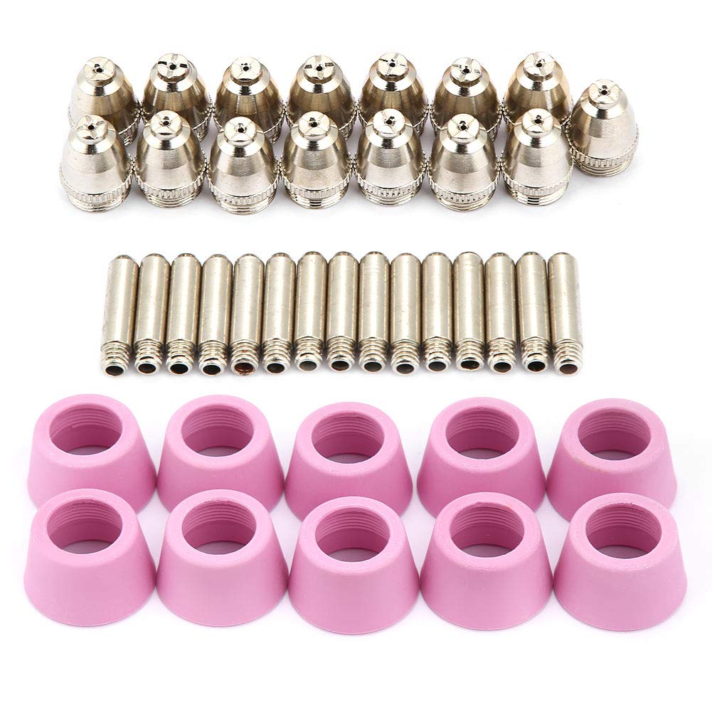 40pcset AG60 SG55 Plasma Cutter Cutting Torch Electrode Nozzles Cups Kit Plasma Cutter Accessories Steel Mill Plasma Cutter Accessories, for SG55,