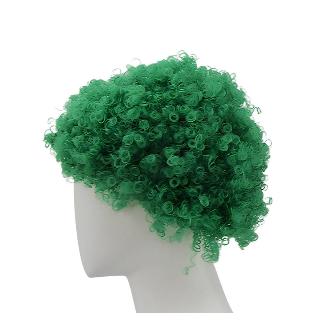 Vibrant Bright Green Fluffy Thick Spiral Curly Synthetic Wig Party Cosplay Stage Vibrant Personality