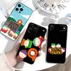 S-South P-Park Cartoon Phone Case For iPhone 17,16,15,14,13,12,11 Plus,Pro Max,XS,Soft Black Cover