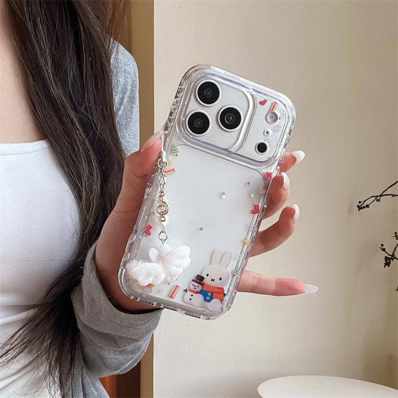 Sequin Edging Christmas Rabbit Phone Case for iPhone 14/15/16 Pro Max/17