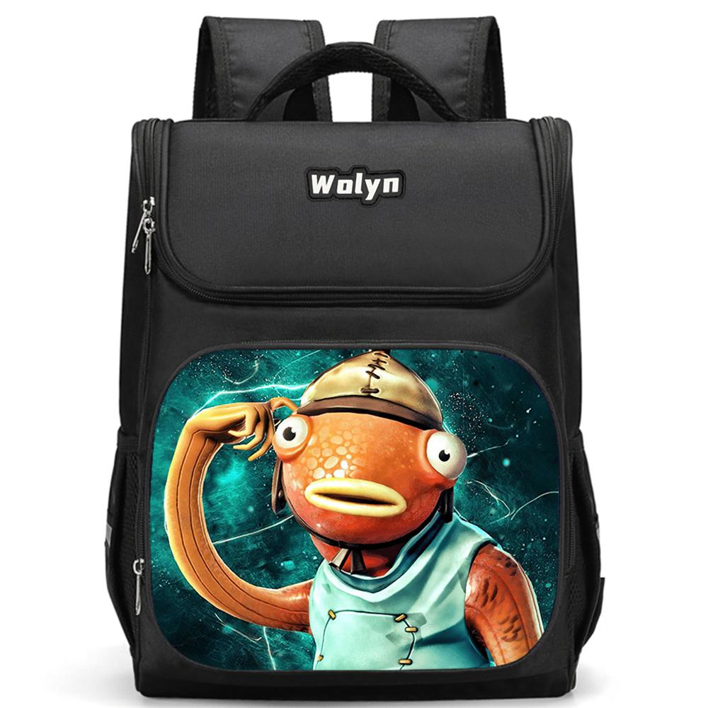 FORTNITE Cartoon Kids School Bag, Large Capacity & Multi Compartment Durable Backpack for School & Daily Use,Boys&Girls Age 5-10