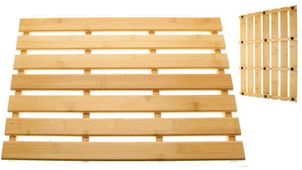 BAMBUS BADEZIMMERMATTE HOLZTEPPICH PLATTFORM 53x 35,5x 2,5cm