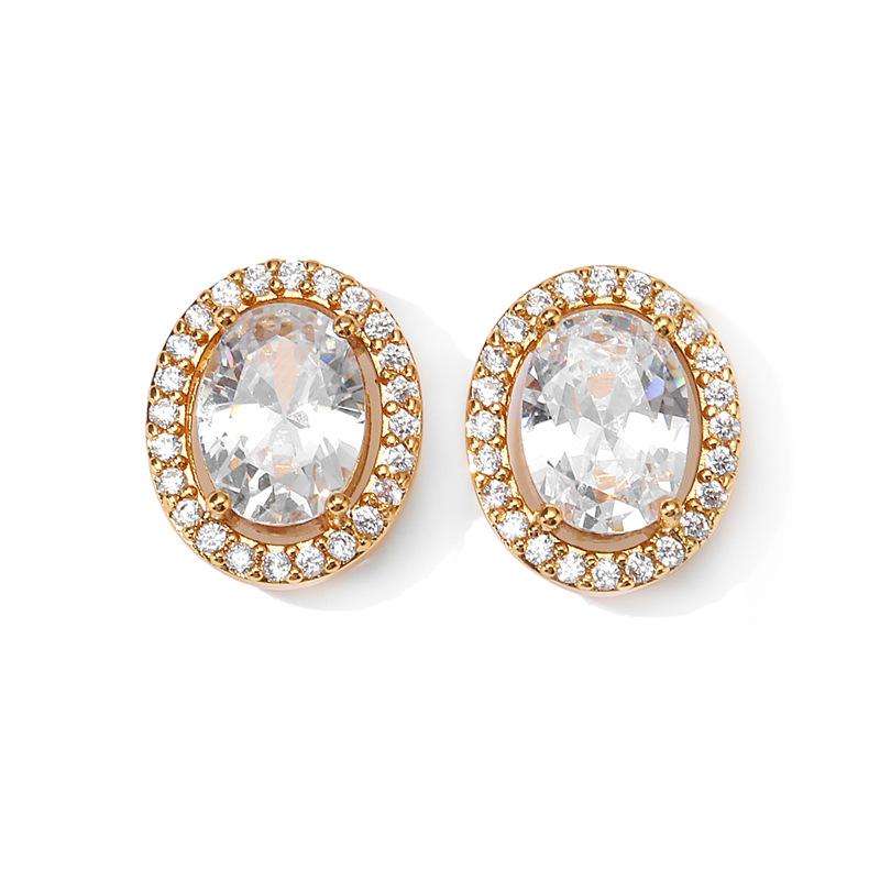 Jewelry Fashionable Stainless Steel Hoop Earrings Luxurious Women s Earrings Simple Micro-set Zircon Earrings золотой