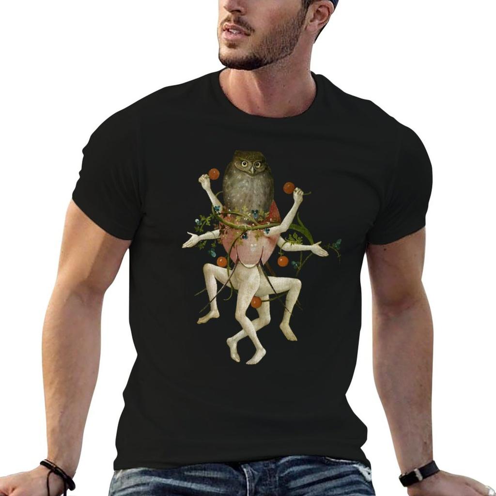 Hieronymus Bosch Dancing Owl Tshirt Plus Size Loose Fit Tshirt