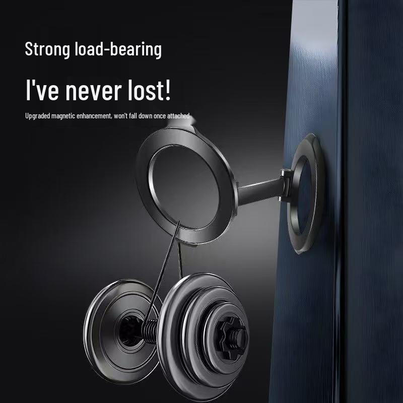 Dwustronny Magnetyczny Uchwyt na Telefon MagSafe i Pierścień - Całkowicie Metalowy Stojak Biurkowy