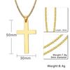 Men Steel Color Metal Minimalism Black Necklaces Cross Pendant Cross Necklaces Clavicle Chains