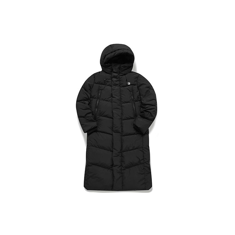Fila Athletics Long Hooded Warm Down Jacket Women outerwear Deep-Black A11W141905F-BK L