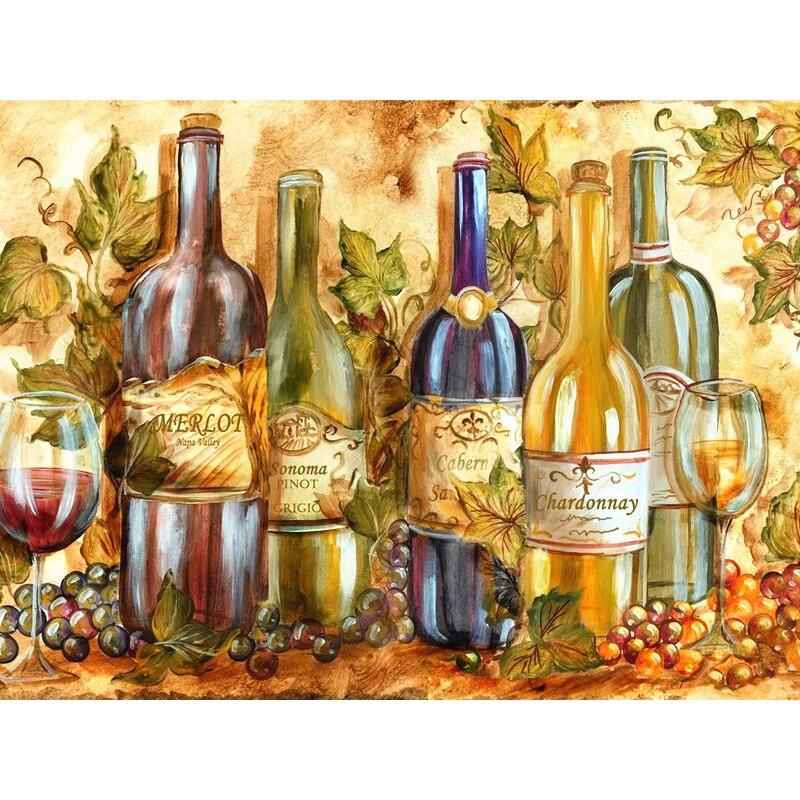 New 5D DIY Diamond Painting Wine Diamond Embroidery Fruit Cross Stitch Full Round Drill Crafts Home Decor Manual Art Gift