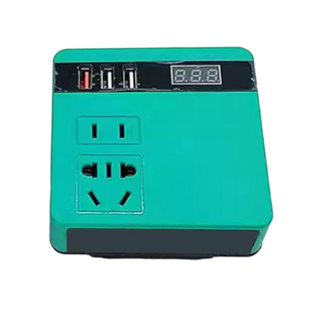 Battery Inverter 18V~21V to AC220V 100W Power Converter with 3xUSB Port and Charging Socket Plug Port LCD Display
